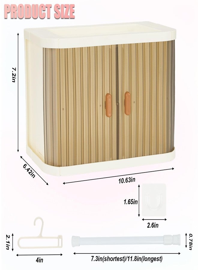 WhelvePoo Foldable Doll Wardrobe Closet Compatible with Labubu Clothes - Stackable Storage Box with 10 Hangers, Rod & Display Shelf for 15/17cm Doll Outfits (Translucent) - Image 5